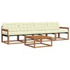 vidaXL Outdoor-Sofagarnitur mit Kissen 5 pcs Natur und Creme