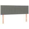 vidaXL Boxspringbett mit Matratze & LED Dunkelgrau 140x200 cm Stoff