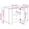 vidaXL Rollschrank Mit Rad Grau 100 x 39 x 65,5 cm Massivholz Kiefer