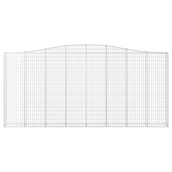 vidaXL Gabionen mit Hochbogen 2 Stk. 400x30x180/200cm Verzinktes Eisen