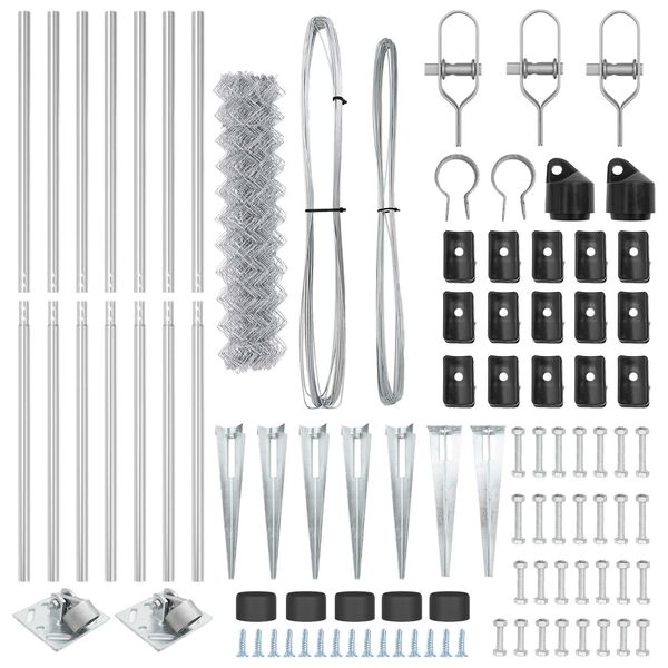 vidaXL Zaunpfosten Silber 10 x 1,4 m (40 x 40 mm Maschen) Stahl