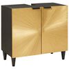 vidaXL Badezimmerschrank-Set 2 pcs Schwarz und Gold Massivholz Mango