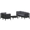vidaXL 6-tlg. Garten-Lounge-Set mit Anthrazit Kissen Kiefernholz