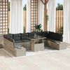 vidaXL Garten-Sofa-Set mit Kissen mit Speicher 11 pcs Hellgrau