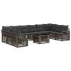 vidaXL Gartensofa-set 11 stk. Grau und Dunkelgrau Poly-Rattan