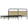 vidaXL Metallbett ohne Matratze Sonoma-Eiche 200x200 cm