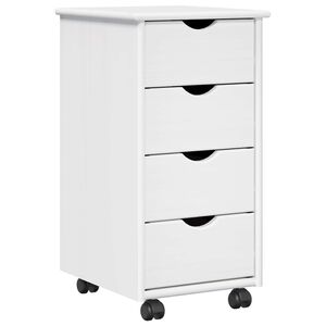 vidaXL Rollschrank 34 x 39 x 65,5 cm Massivholz Kiefer Wei&szlig;