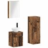 vidaXL Badezimmerm&ouml;bel-Set 4 pcs Altholz Ingenieurholz und Glas