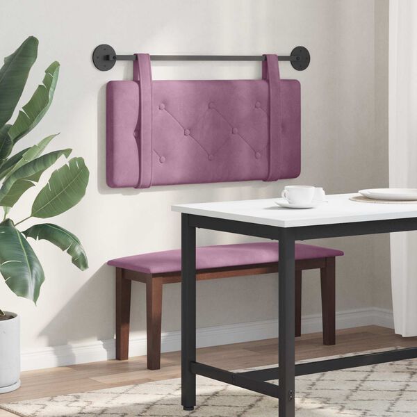 vidaXL H&auml;ngevorderseite Wandmontiert Lila 90 x 55 x 5 cm Samt