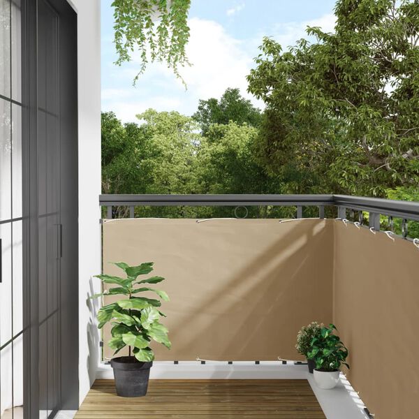 vidaXL Balkon-Sichtschutz Beige 90x500 cm Oxford-Gewebe