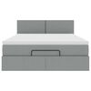 vidaXL Ottoman-Bett mit Matratze Hellgrau 140x190 cm Stoff