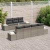 vidaXL Gartensofa-set mit Kissen 8 pcs Grau Poly-Rattan