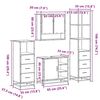 vidaXL 4-tlg. Badm&ouml;bel-Set Sonoma-Eiche Holzwerkstoff
