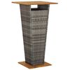 vidaXL 3-tlg. Gartenbar-Set mit Kissen Grau Poly Rattan