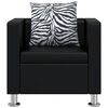 vidaXL Sofa-Set Kunstleder 3-Sitzer + 2-Sitzer + Sessel Schwarz