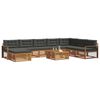 vidaXL Sofagarnituren 9 pcs Natur und Anthrazit Massivholz Akazie