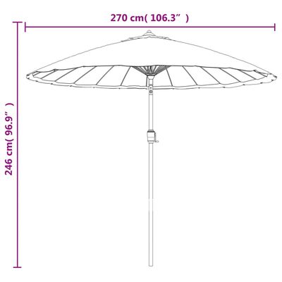 vidaXL Sonnenschirm mit Aluminium-Mast 270 cm Sandweiß