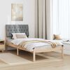 vidaXL Bettgestell mit gepolstertem Kopfteil Braun 90 x 200 cm