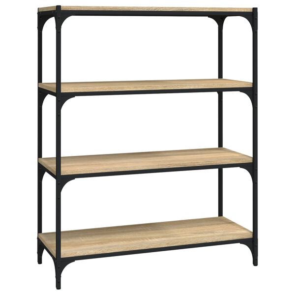 vidaXL B&uuml;cherregal Sonoma-Eiche 80x33x100 cm Holzwerkstoff und Stahl