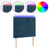vidaXL LED Kopfteil Dunkelblau 100x5x118/128 cm Samt