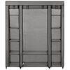 vidaXL Stoffschrank mit F&auml;chern Kleiderstangen Grau 150x45x176cm