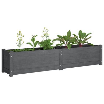 vidaXL Garten-Hochbeete 2 Stk. Grau 150x31x31 cm Massivholz Kiefer