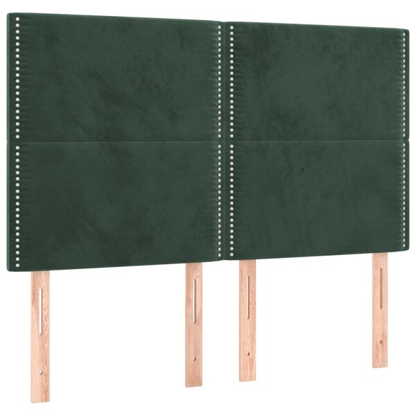 vidaXL Kopfteil Dunkelgr&uuml;n 144x5x118/128 cm Samt