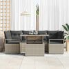 vidaXL Sofa Set mit Kissen 7 pcs Hellgrau Poly-Rattan