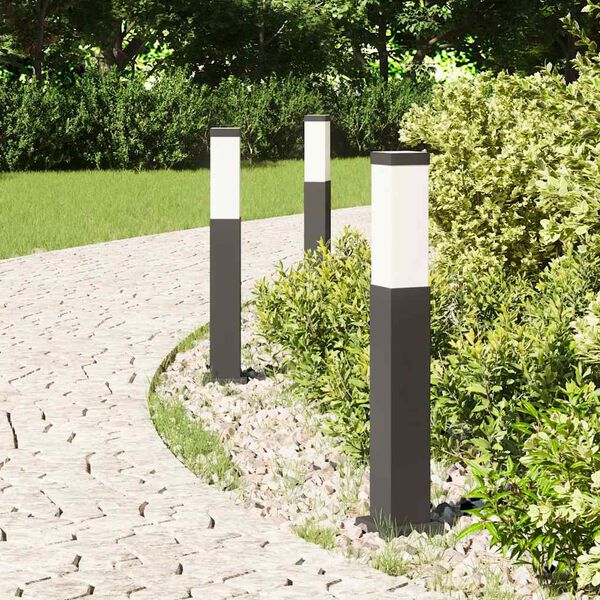 vidaXL Pollerleuchten 3 Stk. 50 cm Schwarz IP44