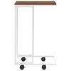vidaXL Beistelltisch mit Rollen Wei&szlig; 40x30x63,5 cm Holzwerkstoff