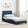 vidaXL Bettgestell mit LED ohne Matratze Blau 90x200 cm Stoff