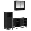 vidaXL Badezimmerm&ouml;bel-Set 3 Stk. Schwarz Eichen-Optik Holzwerkstoff