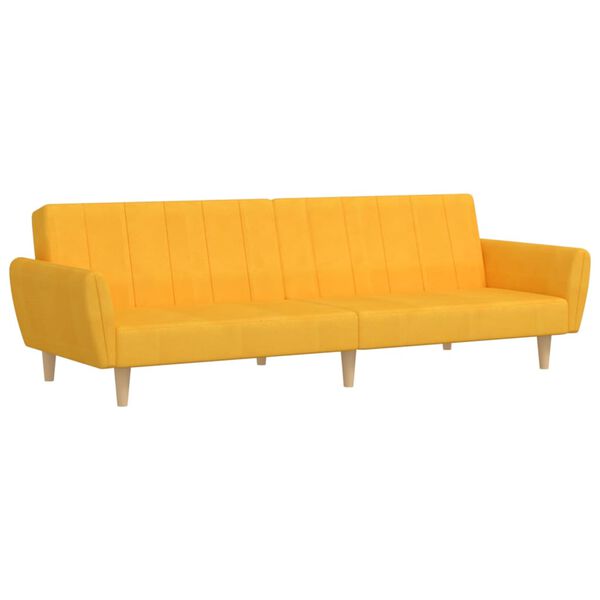 vidaXL Schlafsofa 2-Sitzer Gelb Stoff