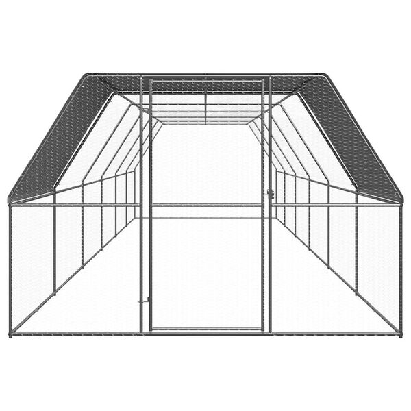 vidaXL H&uuml;hnerk&auml;fig 3x12x2 m Verzinkter Stahl