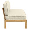 vidaXL Sofa Set mit Kissen Creme 120 x 80 x 69 cm Massivholz Akazie