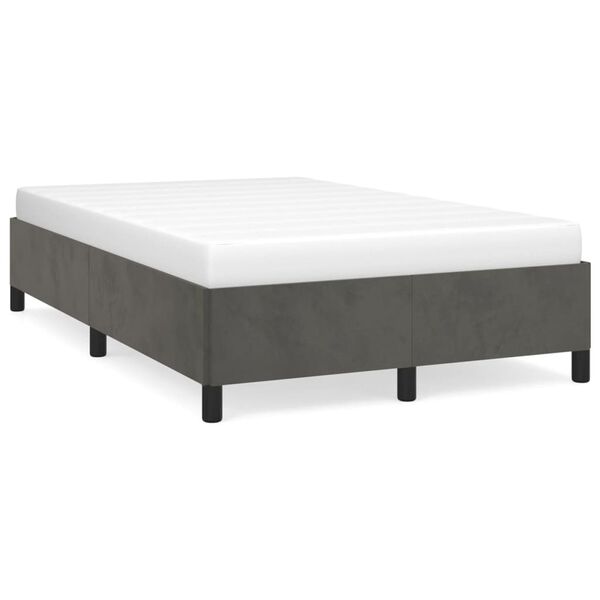 vidaXL Bettgestell ohne Matratze Dunkelgrau 120x190 cm Samt