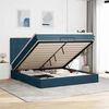 vidaXL Ottoman-Bett mit Matratzen Dunkelblau 200x200 cm Samt