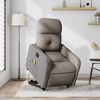 vidaXL Elektrischer Massagesessel mit Aufstehhilfe Taupe Stoff