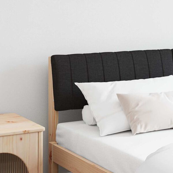 vidaXL Gepolstertes Kopfteil Schwarz 140 cm Massives Kiefernholz