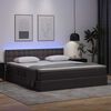 vidaXL Bett mit Stauraum und LED mit LED Grau 180 x 200 cm Kunstleder