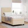 vidaXL Boxspringbett mit Matratze mit Kopfteil Creme 80 x 200 cm Stoff