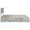 vidaXL Bettrahmen mit Kopfteil Beton Grau 200 x 200 cm Ingenieurs Holz