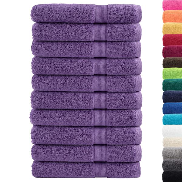 vidaXL Premium-Saunat&uuml;cher SOLUND 10 Stk. Lila 80x200 cm 600 g/m&sup2;