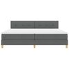 vidaXL Boxspringbett mit Matratze Dunkelgrau 200 x 200 cm Stoff