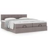 vidaXL Ottoman-Bett mit Matratzen Taupe 200x200 cm Stoff