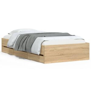 vidaXL Bettgestell mit Schubladen Sonoma-Eiche 75x190 cm Holzwerkstoff