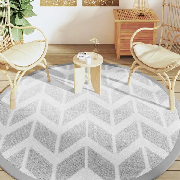 vidaXL Outdoor-Teppich ARAKIL Grau &Oslash;200 cm PP