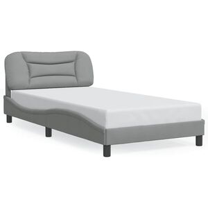 vidaXL Bettgestell ohne Matratze "Hvar" Hellgrau 100x200 cm Stoff