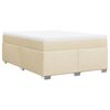 vidaXL Boxspringbett mit Matratze Creme 160x200 cm Stoff