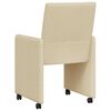 vidaXL Esszimmerst&uuml;hle mit Rollen 2 pcs Creme 58 x 65 x 94 cm Stoff
